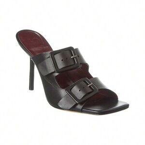 STAUD Black High-Heeled Mule Sandals